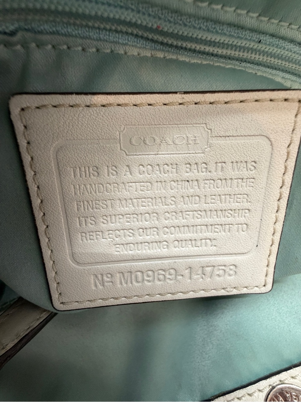 Coach Kristin Off White Leather Satchel Bag - Picture 9 of 10